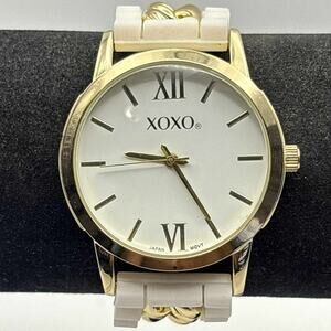 White & Gold XOXO Men's Watch